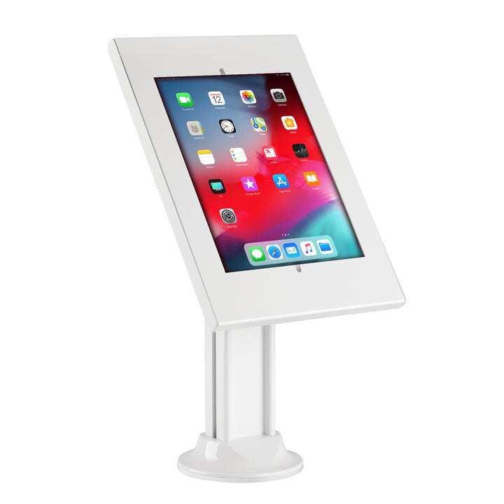 Soporte de mesa antirrobo compatible con 9,7"/10,2", iPad, 10,5", iPad Air/iPad Pro, 10,1", Samsung Galaxy, Tab A (2019) (blanco)