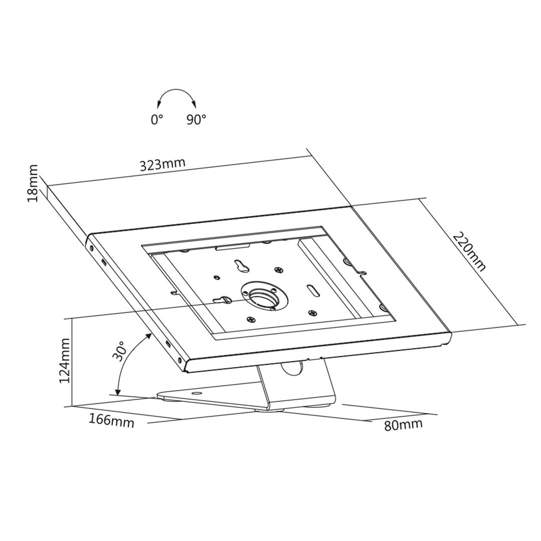 Maclean MC-909W Soporte antirrobo para tabletas en la pared del mostrador iPad Air Pro Samsung Galaxy Tab A (2019)