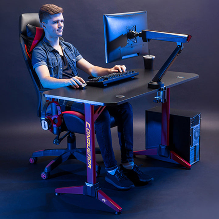 Bureau de jeu NanoRS noir et rouge 100kg max, 750mm de haut, rétro-éclairage LED RVB, RS701