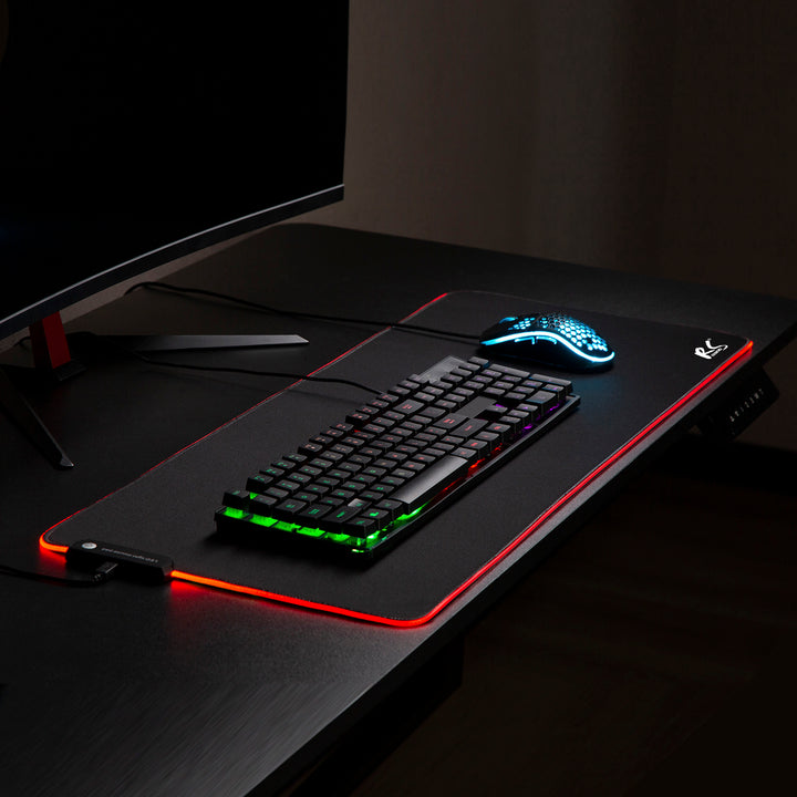 NanoRS RS705 XXL Gaming Mouse &amp; Keyboard Pad 80x30cm LED RGB Lighting Non-Slip USB