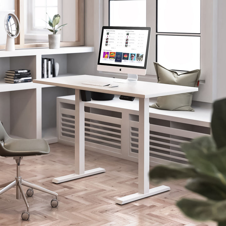 Bureau électrique Ergo Office réglable en hauteur, gris, hauteur max 123 cm, 80 kg - sans plateau, pour travail debout et assis, ER-433