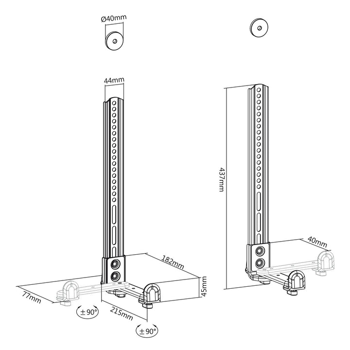 Supporto universale per soundbar fino a 15 kg Supporto per altoparlanti da montare sotto la TV