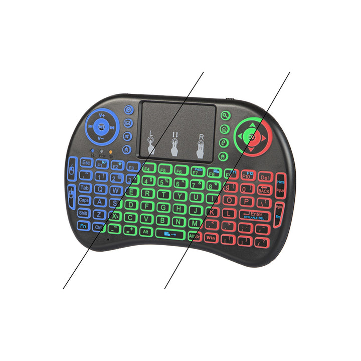 Mini Wireless Keyboard Backlight Touchpad QWERTY RGB USB Game Console Smart TV