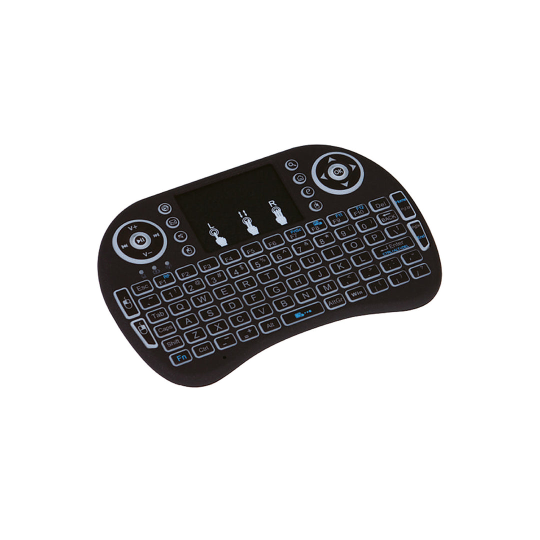 Blow miniKS-2 Mini Wireless Tastatur Drahtlose 2,4-GHz-Minitastatur Touchpad QWERTY 18 Funktionstasten Hintergrundbeleuchtung