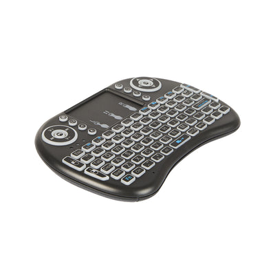 Mini teclado inalámbrico con retroiluminación, panel táctil QWERTY RGB, consola de juegos USB, Smart TV