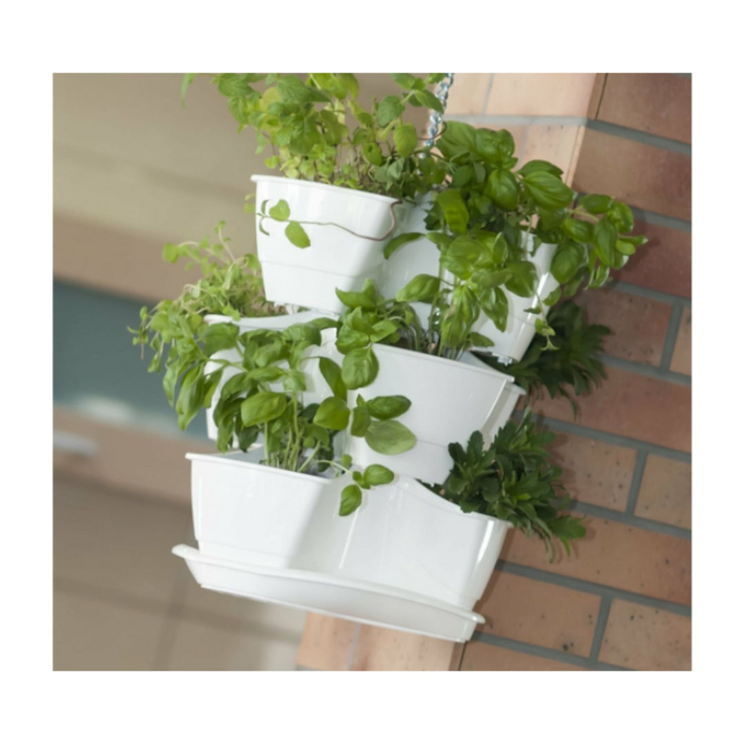 Triple pot pour herbes Coubi Herbal suspendu blanc