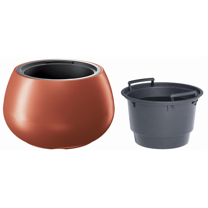 Pot avec insert Prosperplast Heos ovale couleur cuivre DBHEK400-7598U