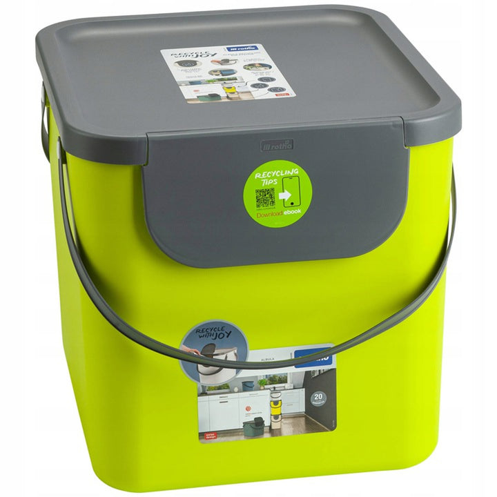 Waste bin for segregation Rotho Albula 40L lime