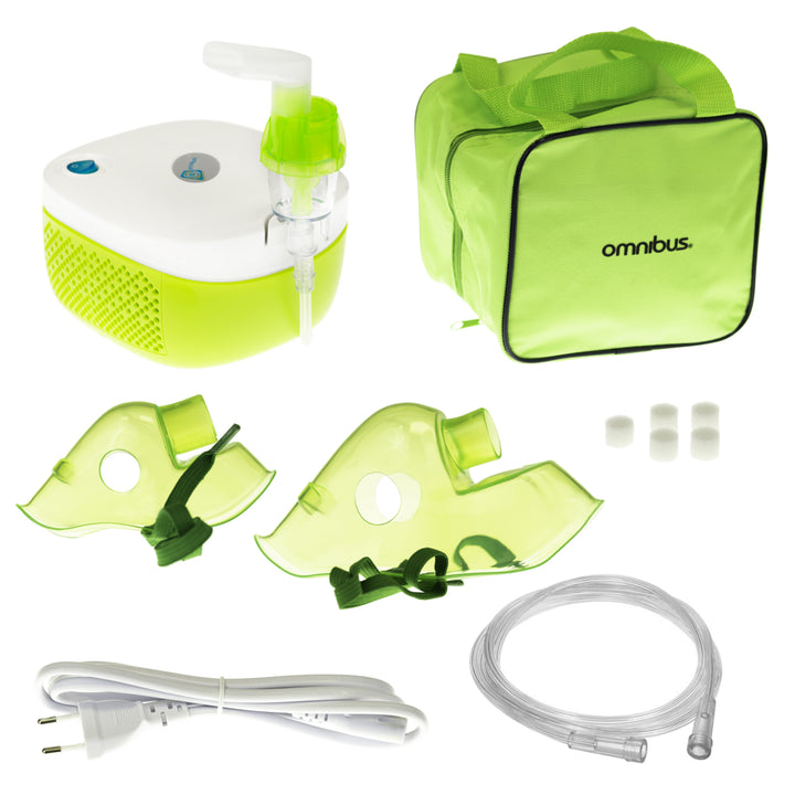 Inalatore a pistone Omnibus NUBI BR-CN 195 + Set borsa Verde