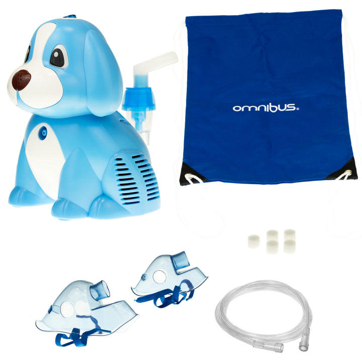 Elektrischer Welpen-Inhalator, Doggy-Inhalator-Set für Kinder in Blau – komplettes Set