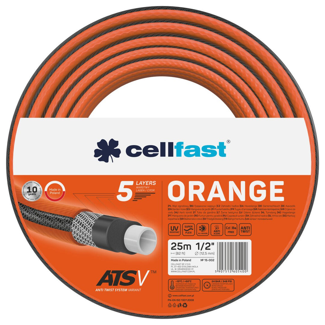 Garden hose 5 layers Cellfast Orange ATSV 1/2 "25m