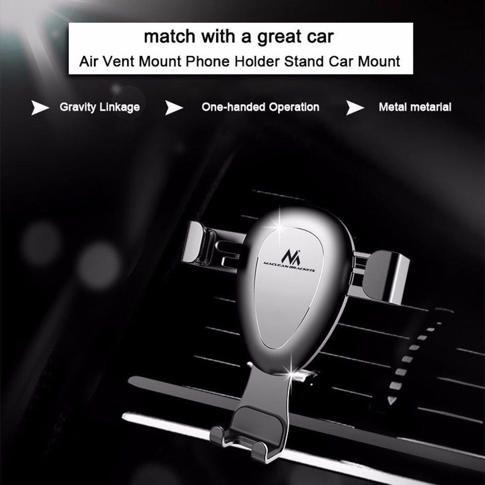 Maclean Universal Car Phone Holder for Ventilation Grille | Gravity-Activated | Fits Phones Up to 90mm Wide (Model MC-324)