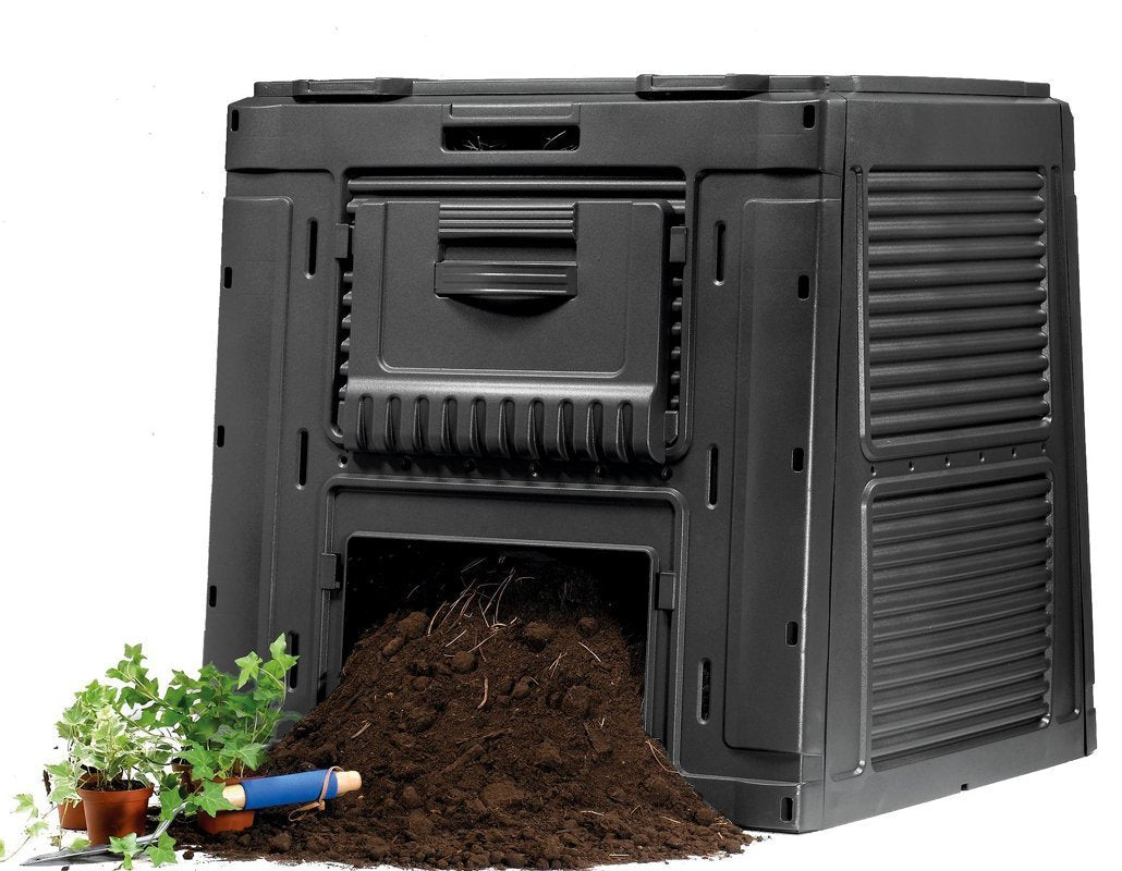 Compostador de plástico para jardín, construcción duradera, estable, plegable  470L E-COMPOSTER Keter