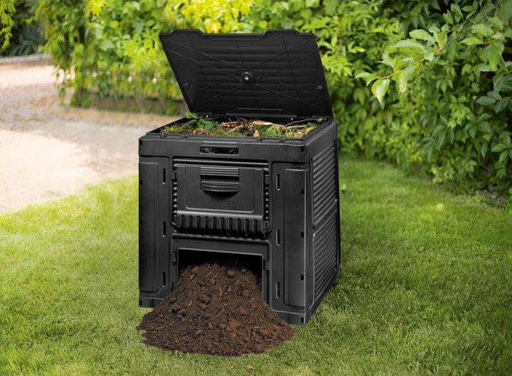 Keter E-COMPOSTER 470L Composter with Base Compost Bin Eco Black 231415