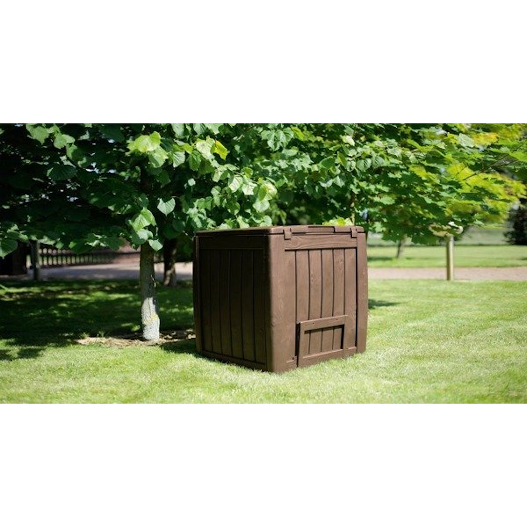 Keter Deco 340L Outdoor Composter Compost Bin con Base Brown Garden 231600