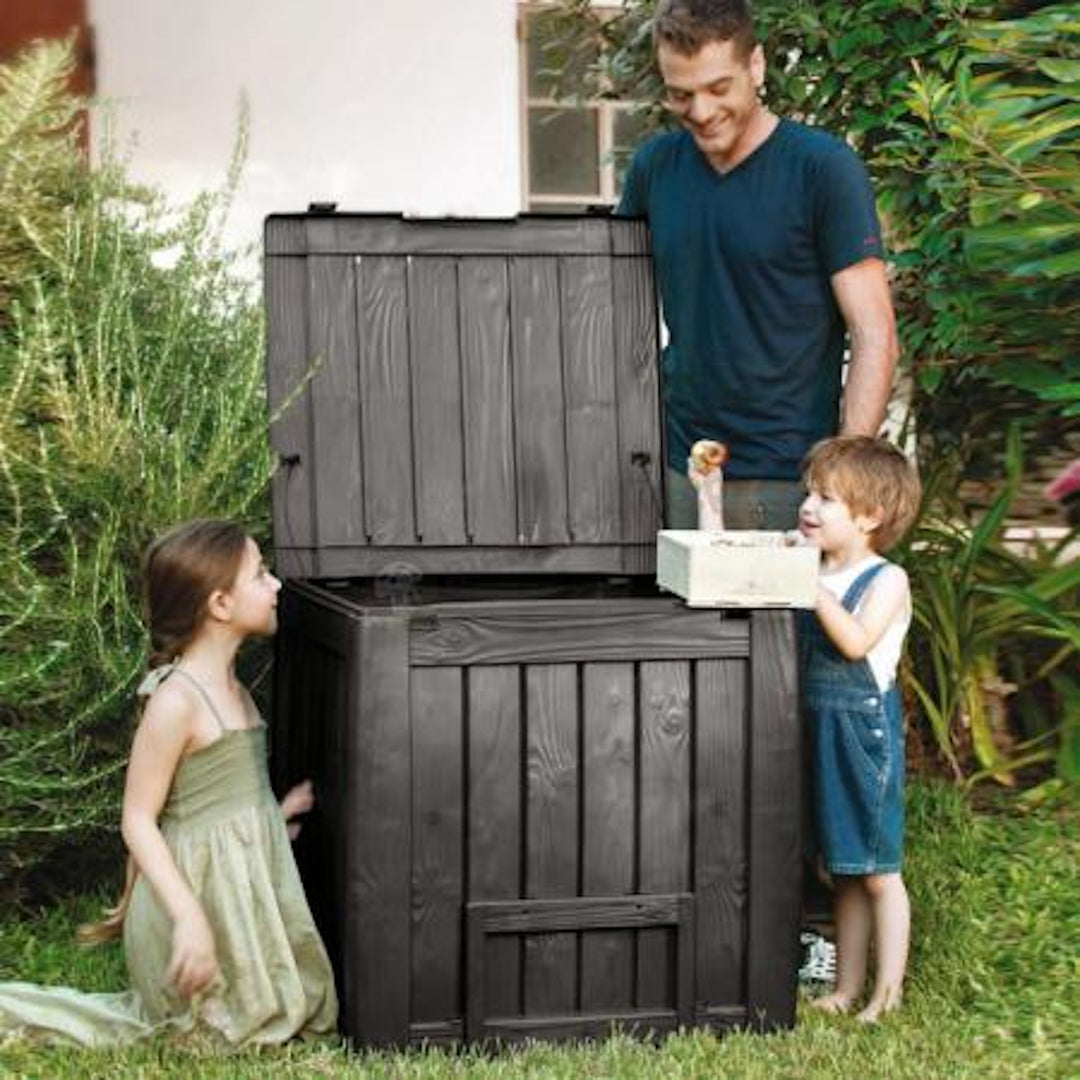 Keter Deco 340L Outdoor Composter Compost Bin met Base Brown Garden 231600