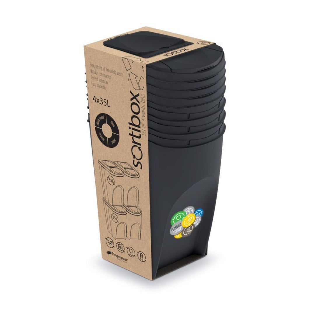 Prosperplast sortibox 4x35l anthracite panier de séparation Kit