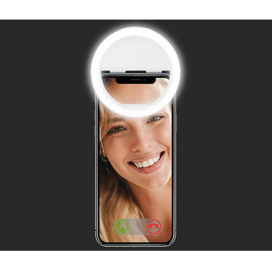 Tracer TRAOSW46799 LED-Selfie-Lampe Ring-Telefon-Display-Halter Kompaktes Elastisches Video-Foto-Make-Up 48 LEDs