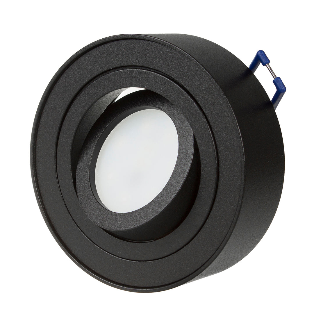 Maclean spot plafoniera, per sorgenti luminose MR16 / GU10, nero, 94x32mm, rotondo, alluminio, MCE462 B