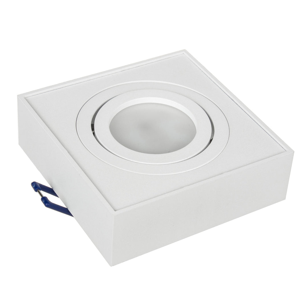 Maclean spot plafone, per sorgenti luminose MR16 / GU10, bianco, 94x94x32mm, quadrato, alu, MCE464 W