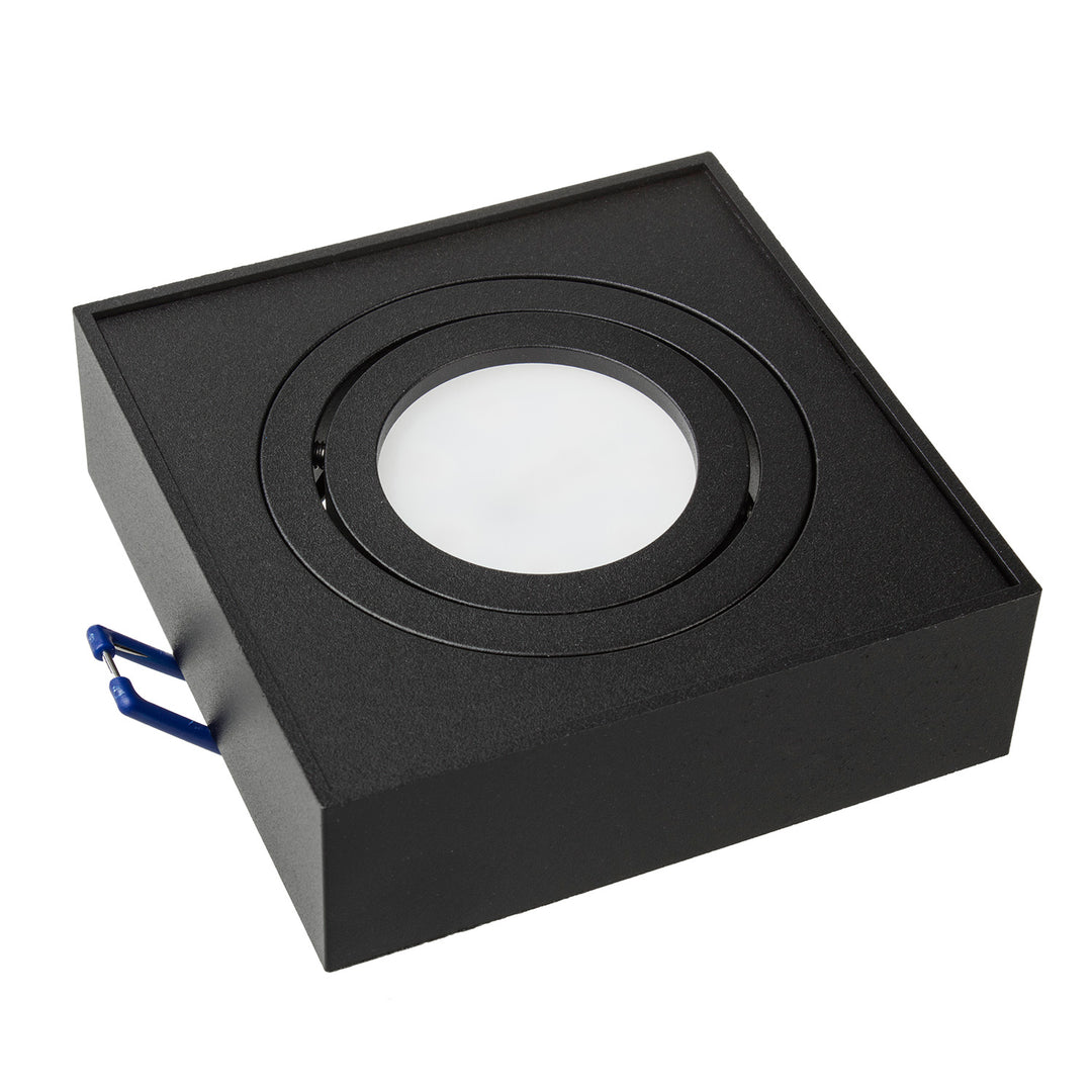 Maclean spot plafoniera, per sorgenti luminose MR16 / GU10, nero, 94x94x32mm, quadrato, alu, MCE464 B