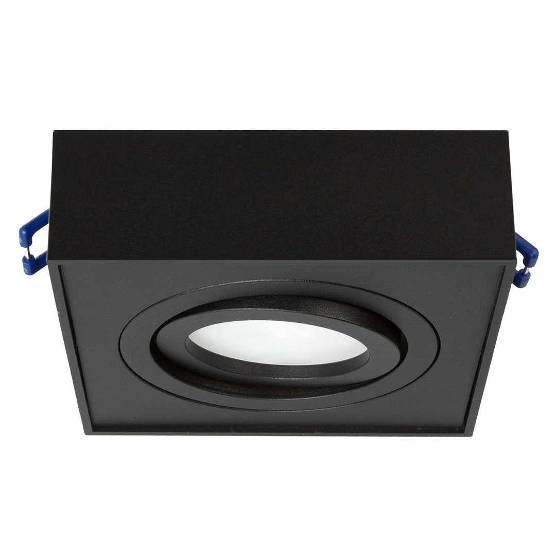 Maclean MCE464 B Plafonnier spot pour sources lumineuses MR16/GU10 noir 94x94x32 mm carré aluminium