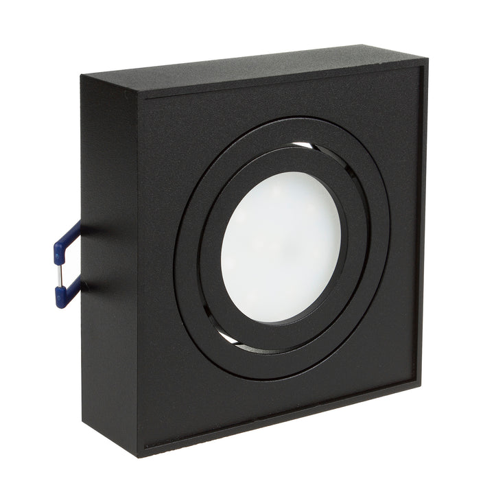 Maclean spot plafoniera, per sorgenti luminose MR16 / GU10, nero, 94x94x32mm, quadrato, alu, MCE464 B