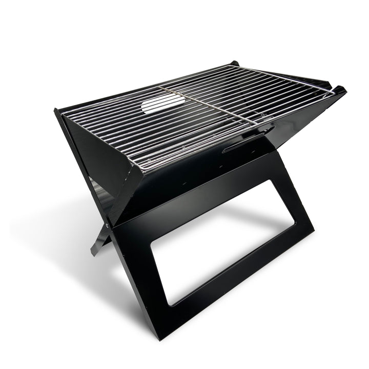 Maestro MR-1011 Barbacoa plegable portátil Parrilla de acero cromado Plancha Área de cocción 44 x 28,5 cm Camping Viaje