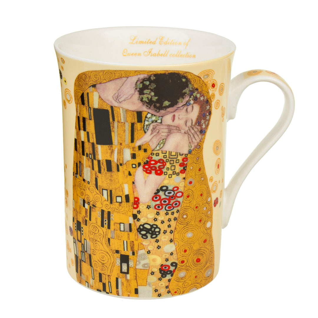 Koningin Isabell 2 + 2 koffiemokset Gustav Klimt "Kiss" collectie set van 2 mokken in een decoratieve verpakking 2x250ml