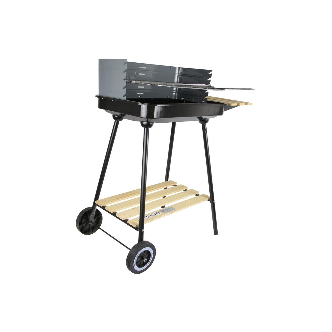 Master Grill MG905 Rectangular Grill Cart with Side Board Barbecue Trolley 58x38cm