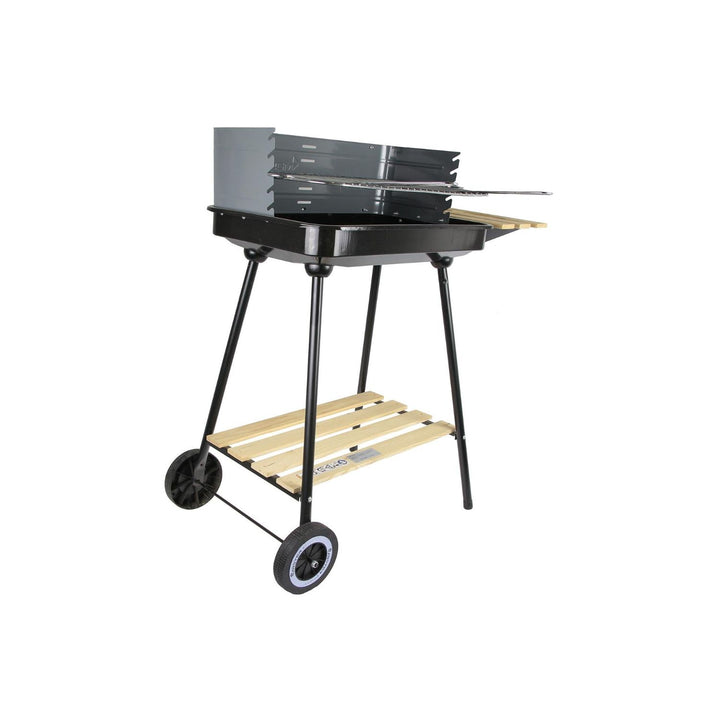 Master Grill MG905 Rectangular Grill Cart with Side Board Barbecue Trolley 58x38cm