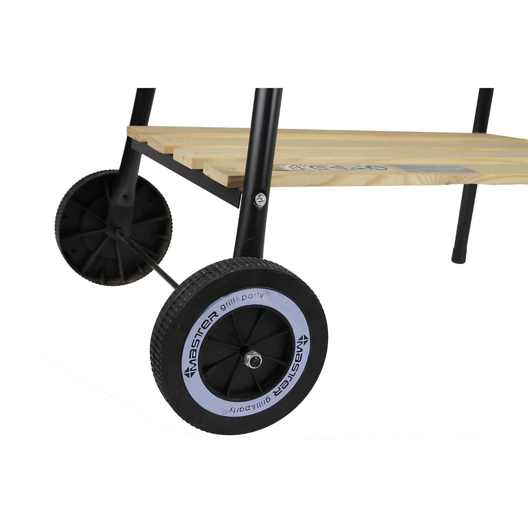 Master Grill MG905 Rectangular Grill Cart with Side Board Barbecue Trolley 58x38cm