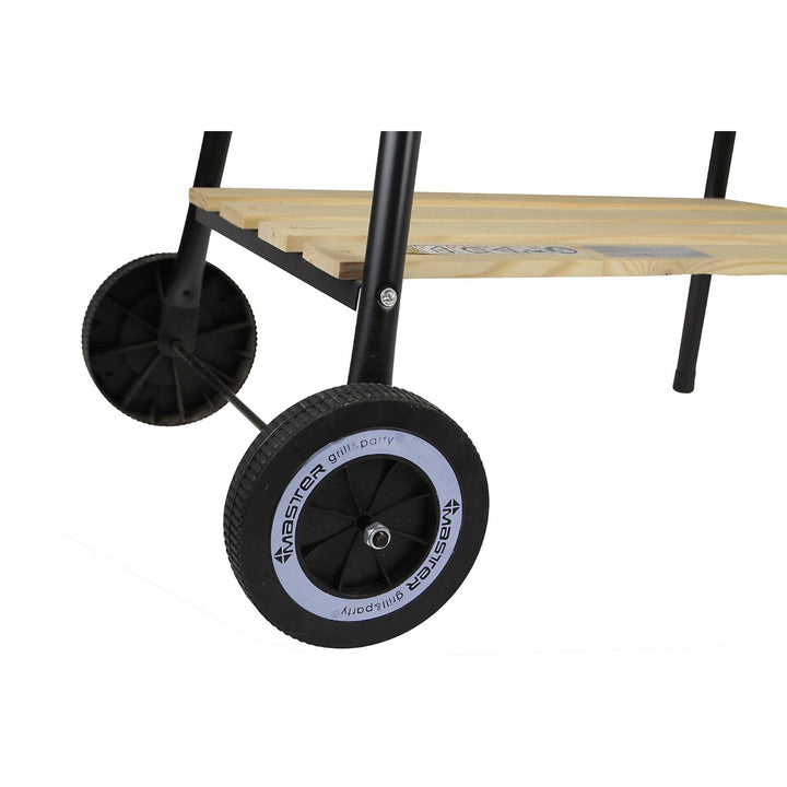 Master Grill MG905 Rectangular Grill Cart with Side Board Barbecue Trolley 58x38cm