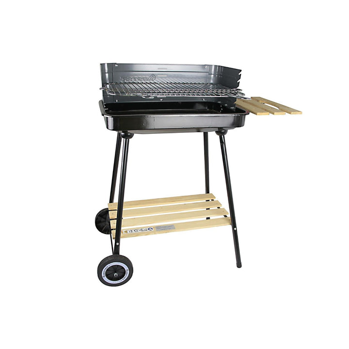 Master Grill MG905 Rectangular Grill Cart with Side Board Barbecue Trolley 58x38cm
