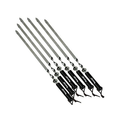 Master Grill MG133 Set 6 Barbecue Grill Skewers, 60 cm, Edelstahl und Holz