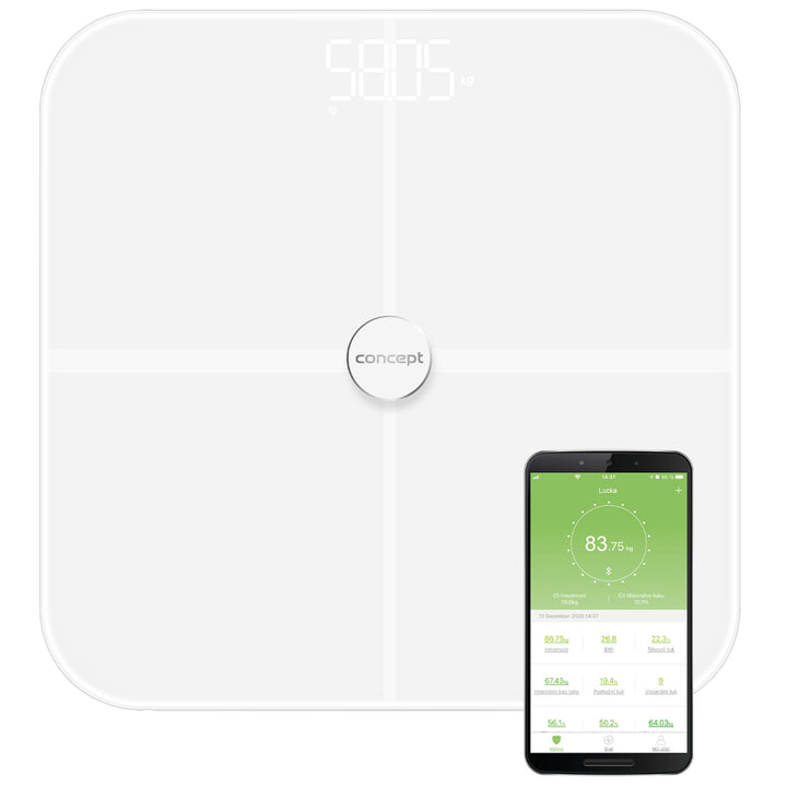 Concept white diagnostic bathroom scale VO4010 Perfect Health