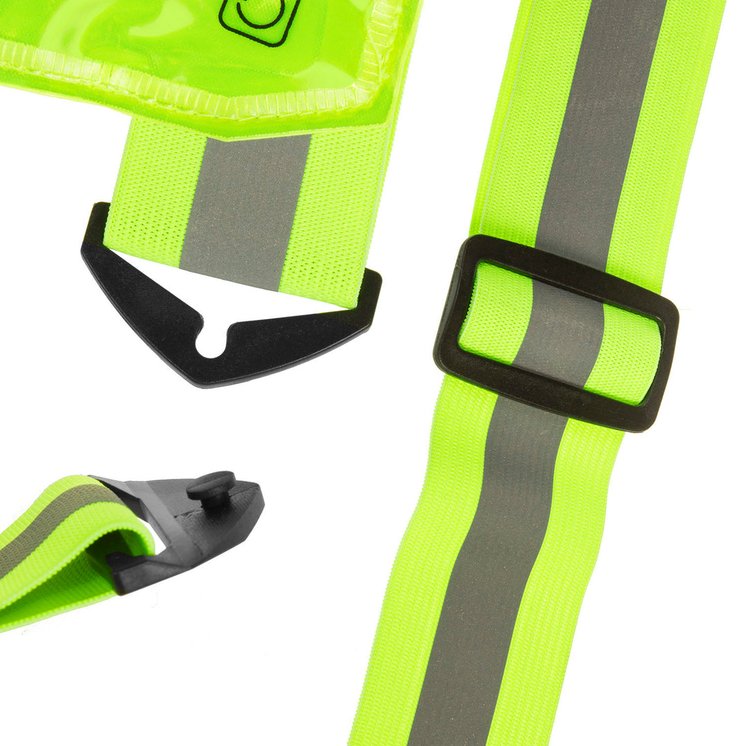 Maclean MCE425 Bretelle riflettenti con illuminazione a LED Gilet di sicurezza a 360 ° con strisce riflettenti 2X 4 LED - sulla parte anteriore e posteriore Gilet di sicurezza per corsa e ciclismo IPX2