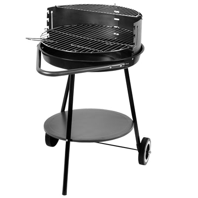 Master Grill MG911 Charcoal BBQ Barbecue Grill con Wheels and Shelf Portable