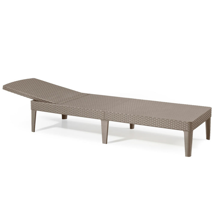 Sonnenliege mit 4-Fach Verstellbarer Rückenlehne Gartenliege UV- & witterungsbeständig Rattan Cappuccino