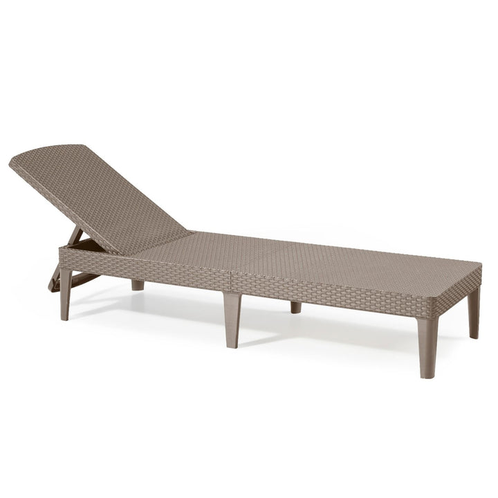 Sonnenliege mit 4-Fach Verstellbarer Rückenlehne Gartenliege UV- & witterungsbeständig Rattan Cappuccino