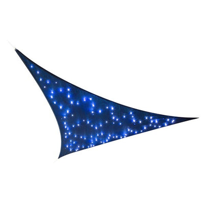 VELLEMAN GSS36MLEDSKY Sonnensegel mit integrierter LED-Beleuchtung „Sternenhimmel“ – Dreieck – 3,6 x 3,6 x 3,6 m