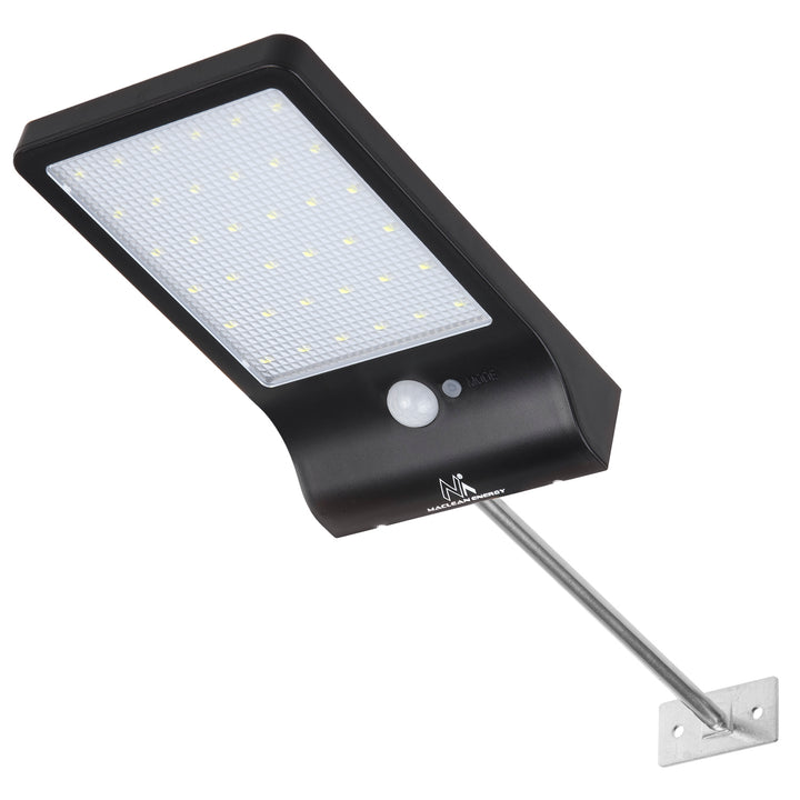 Lampes murales extérieur Lampe solaire à LED avec détecteur de mouvement Capteur crépusculaire IP65 Distance du mur réglable 4 W 450 lumens 6000 K Maclean MCE444