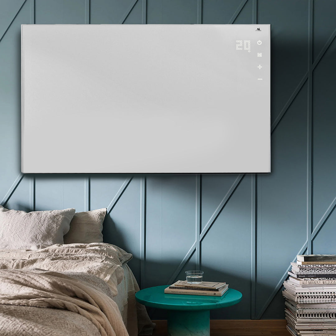 Chauffage infrarouge 720W IR Chauffage mural Minuterie Thermostat Tuya Contrôle WiFi Radiateur Panneau de chauffage Panneau de chauffage Pieds Blancs (720W 120x60cm) ...