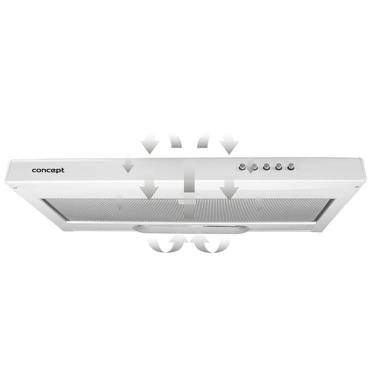 Hotte sous meuble 60cm Concept OPP2060WH blanc avec filtre à graisse