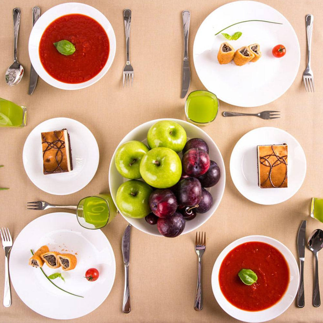 Arcopal Zelie Service de salle à manger 18 pièces pour 6 personnes, assiette à soupe et à dessert