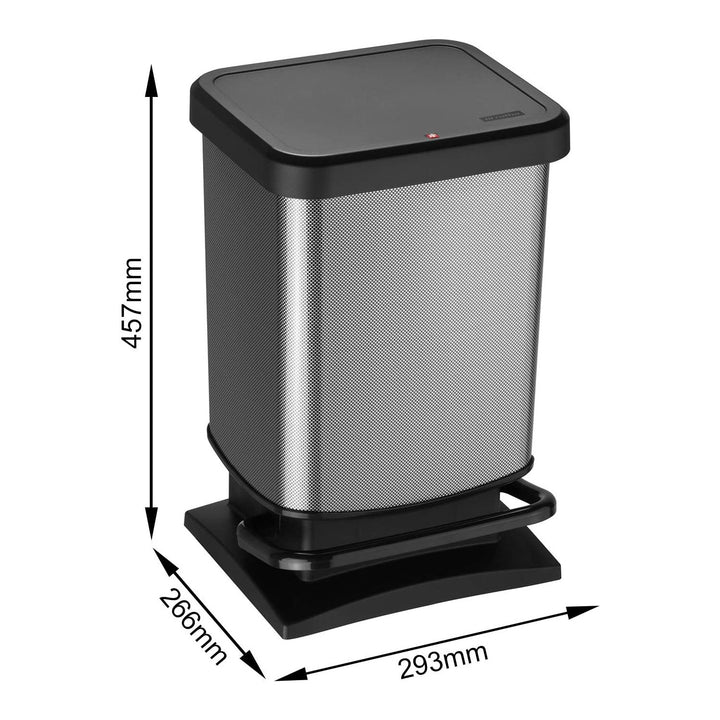 ROTHO 1754011006 Treteimer PASO | 20 Liter Fassungsvermögen | Kunststoff-Mülleimer mit Tretfunktion und Tret-Mülleimer