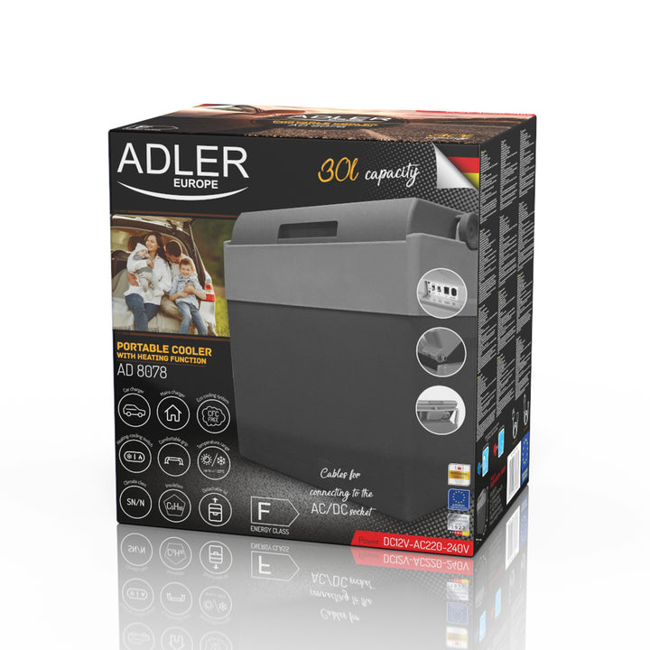 Adler AD 8078 Portable Car Cooler with Heating Refrigerator Heater Mini Tourist Fridge Cooling Camping 28L