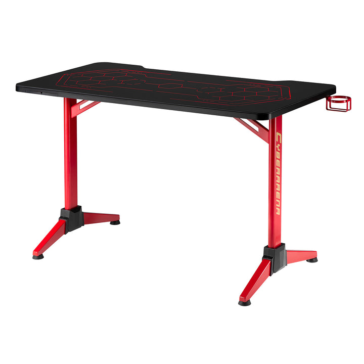 NanoRS RS163 Gaming tafel met verstelbare RGB LED Backlight Bekerhouder Hoofdtelefoon Houder Gaming Bureau 120 cm Computer Bureau