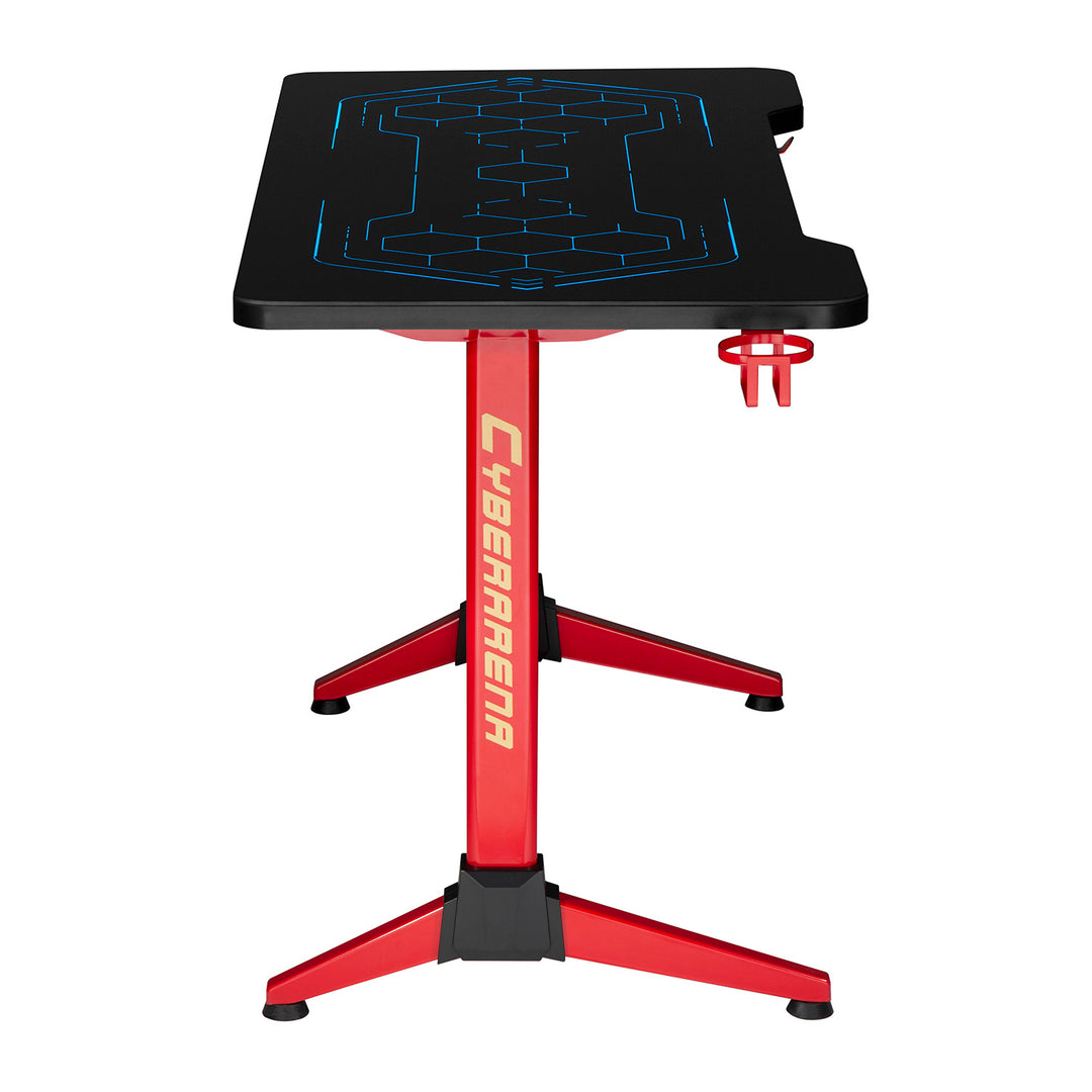 NanoRS RS163 Gaming tafel met verstelbare RGB LED Backlight Bekerhouder Hoofdtelefoon Houder Gaming Bureau 120 cm Computer Bureau