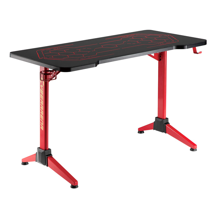 NanoRS RS163 Gaming tafel met verstelbare RGB LED Backlight Bekerhouder Hoofdtelefoon Houder Gaming Bureau 120 cm Computer Bureau